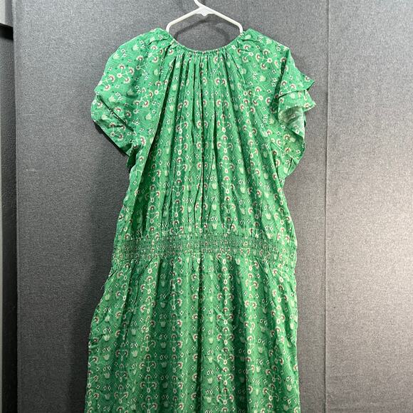 Destination 365 Regular Printed Short-Sleeve Midi Dress Pistachiolbstrt Size XL - Picture 1 of 11